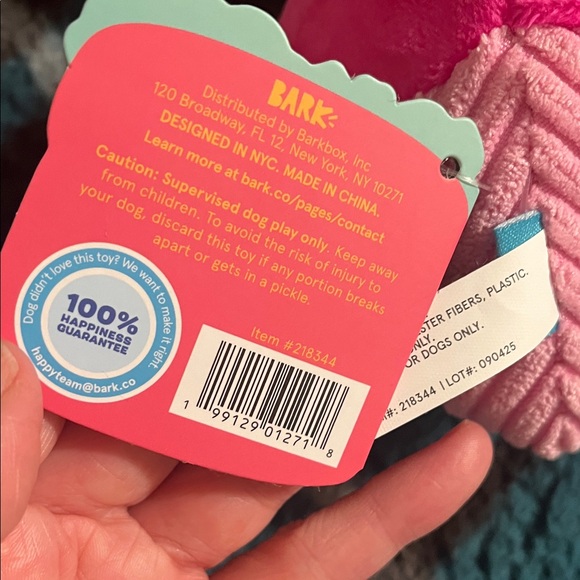 Plush Dog Toy Set — Pink radish with Green Leaf & Cream Cow - Picture 7 of 14